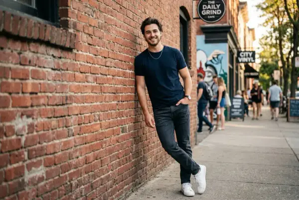 Una joven fotografía orgullosa su pan de masa madre recién horneado en la cocina