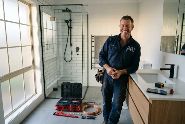 Bir terzi atölyesinde özenle kumaş ölçüyor, yüksek pencerelerden sıcak ışık